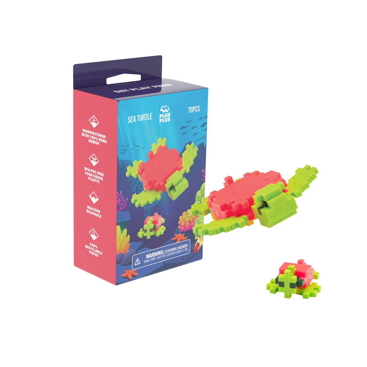 Plus-Plus Tangerine Sea Turtle 70 Piece Boxed Set