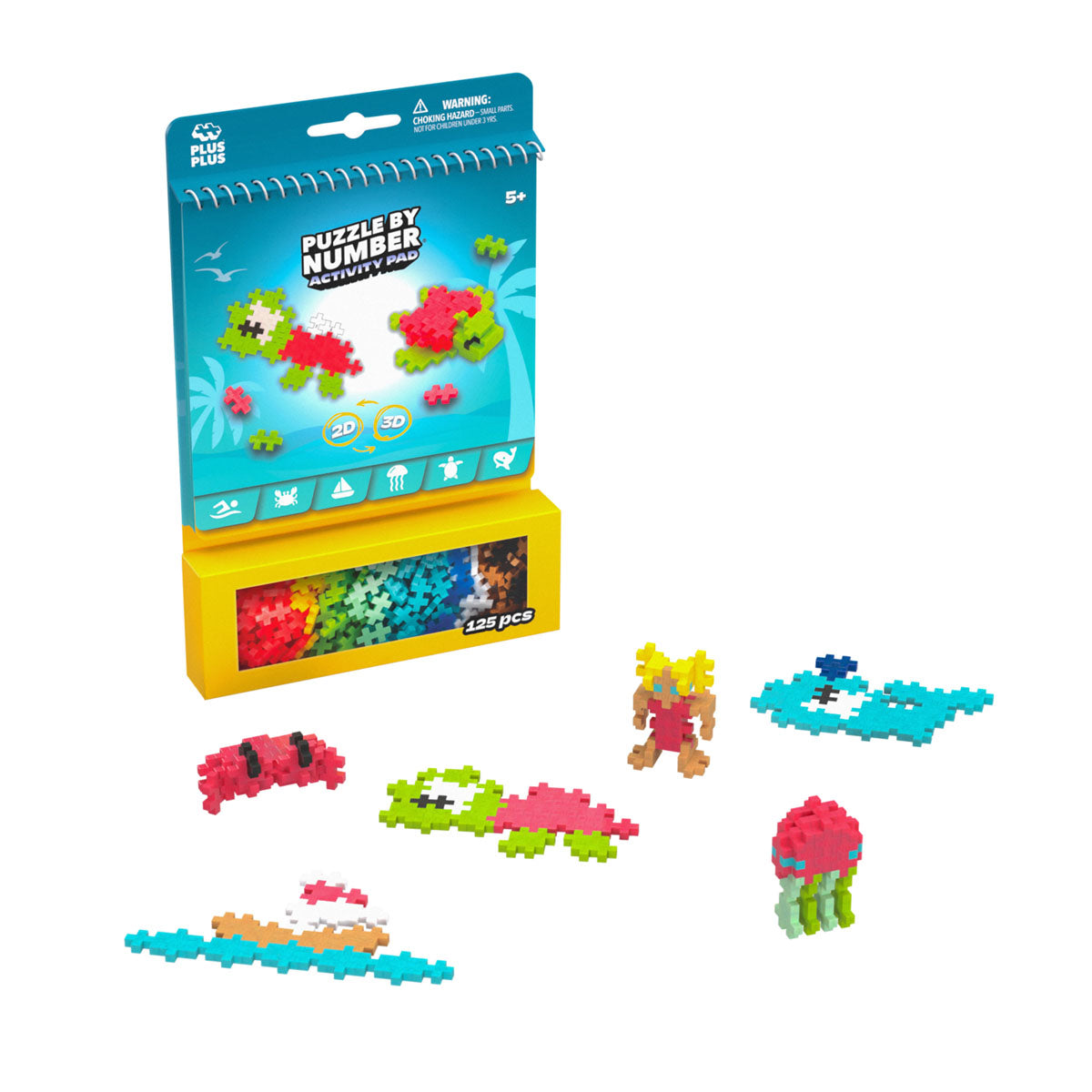 Plus-Plus Puzzle By Number Activity Pad - Ocean – Happy Up Inc Toys & Games