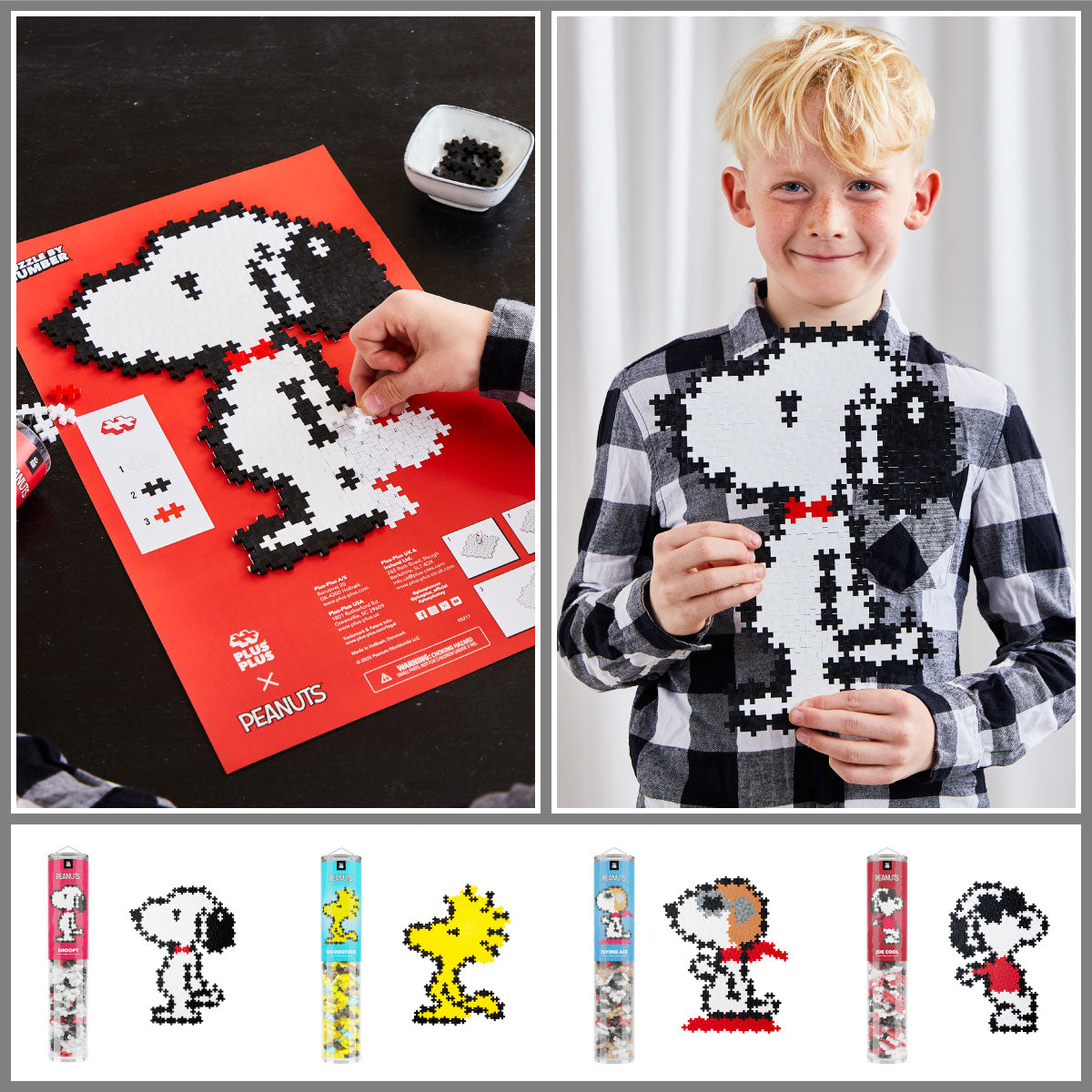 Plus-Plus Peanuts Puzzle By Number 275 pc Tubes