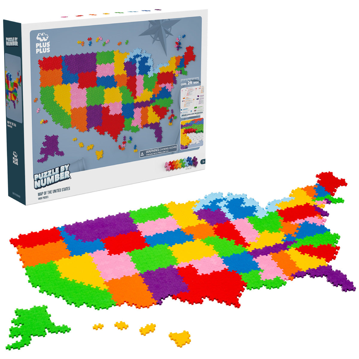 Plus-Plus Puzzle By Number Map of the United States
