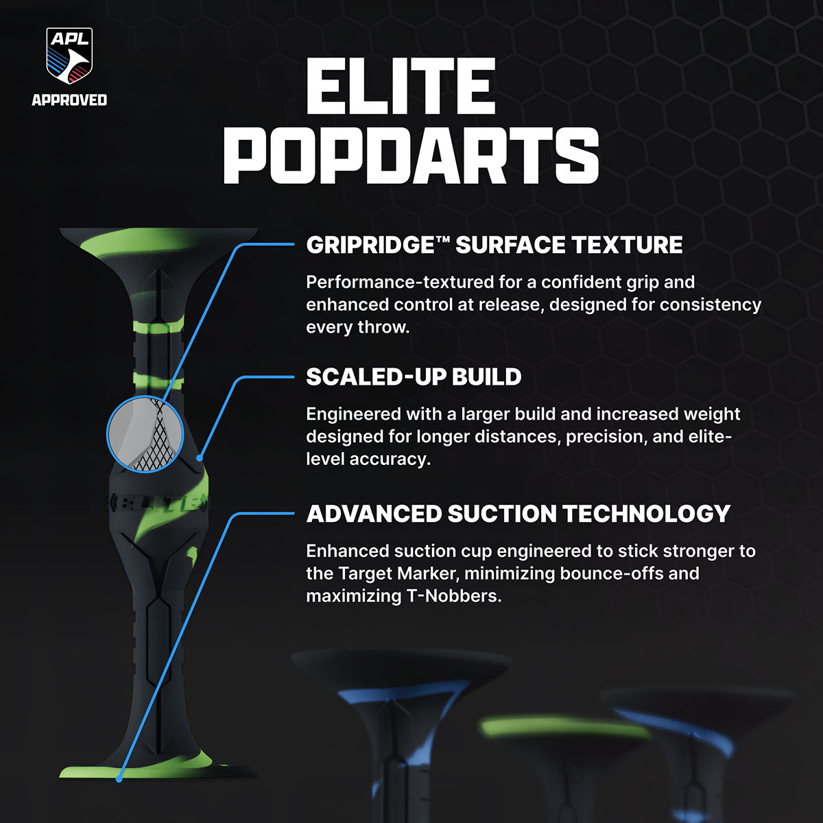 Popdarts Elite 2 Player Full Set - Blue and Green