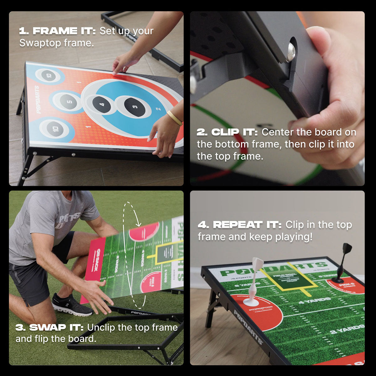 PopDarts SwapTop Frame change boards