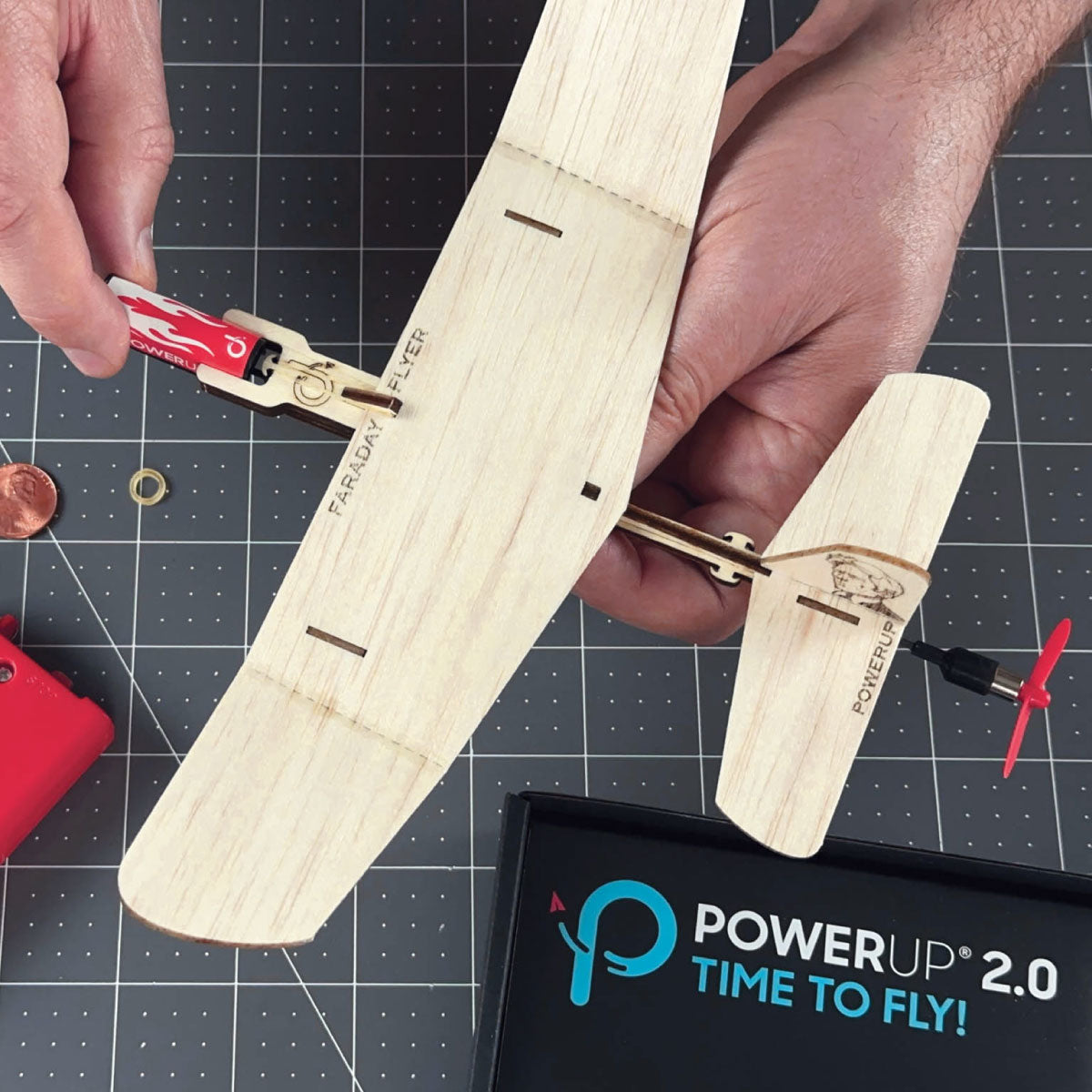 Powerup Faraday Electric Powered Balsa Wood Airplane Kit