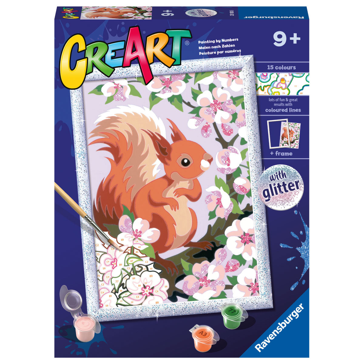 Ravensburger CreArt Paint By Number Spring Squirrel with Glitter Finish