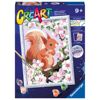Ravensburger CreArt Paint By Number Spring Squirrel with Glitter Finish
