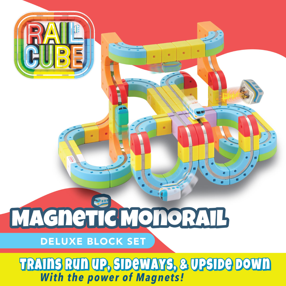 Rail Cube Magnetic Monorail Deluxe Block Set – Happy Up Inc Toys & Games