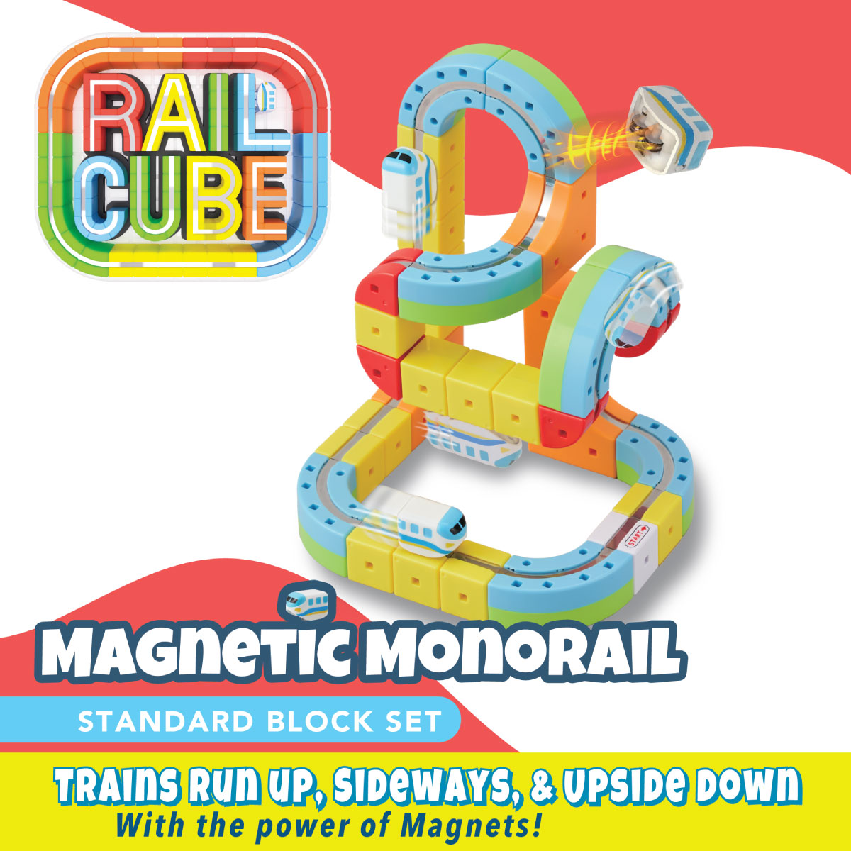 Rail Cube Magnetic Monorail Starter Block Set