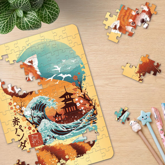 Ravensburger Ukiyo-E Cat Warrior Red Panda & Dragon 3x 100 Piece Mini Jigsaw Puzzles