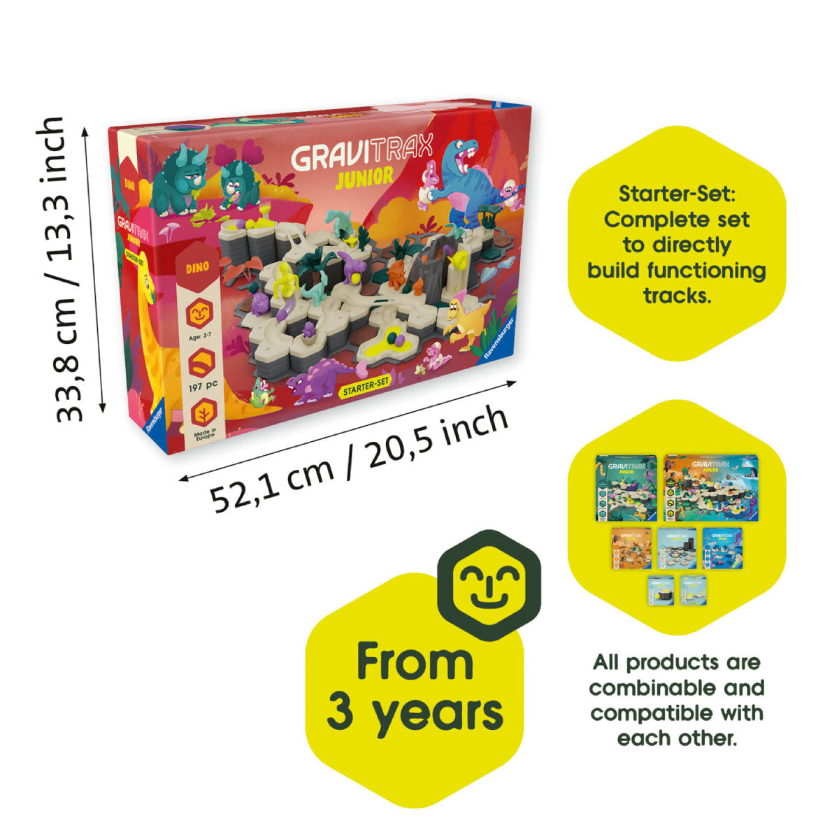 GraviTrax Junior Starter Set XXL Dino - 197 Pieces