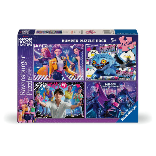 Ravensburger KPop Demon Hunters For the Fans 4x100 Piece Jigsaw Bumper Puzzle Pack