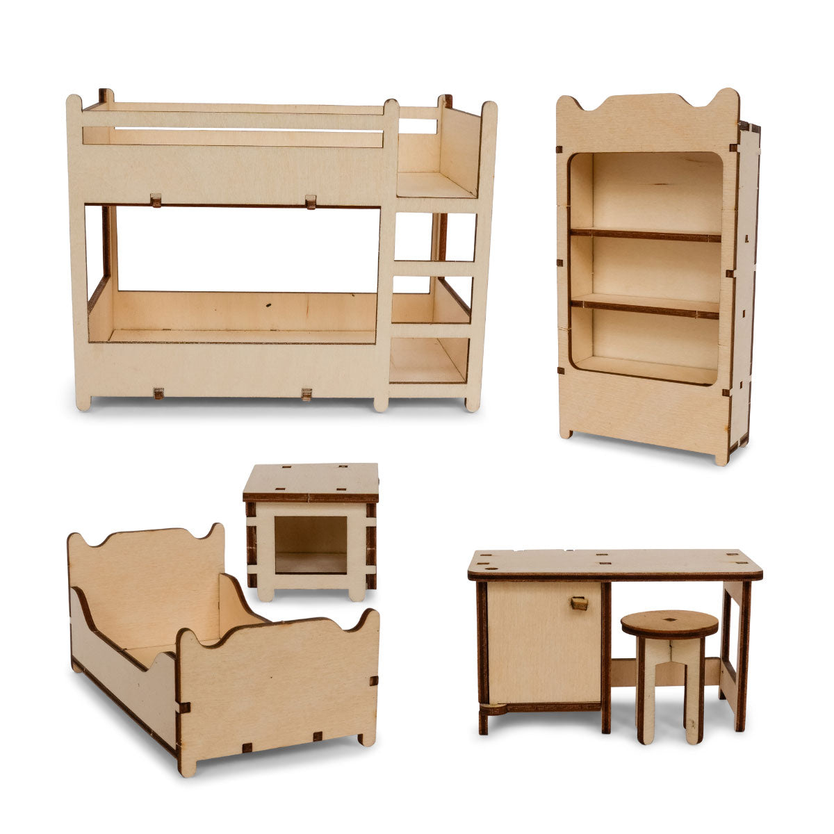 Sam & Julia Kids’ Bedroom DIY Furniture Kit 1:12 Scale