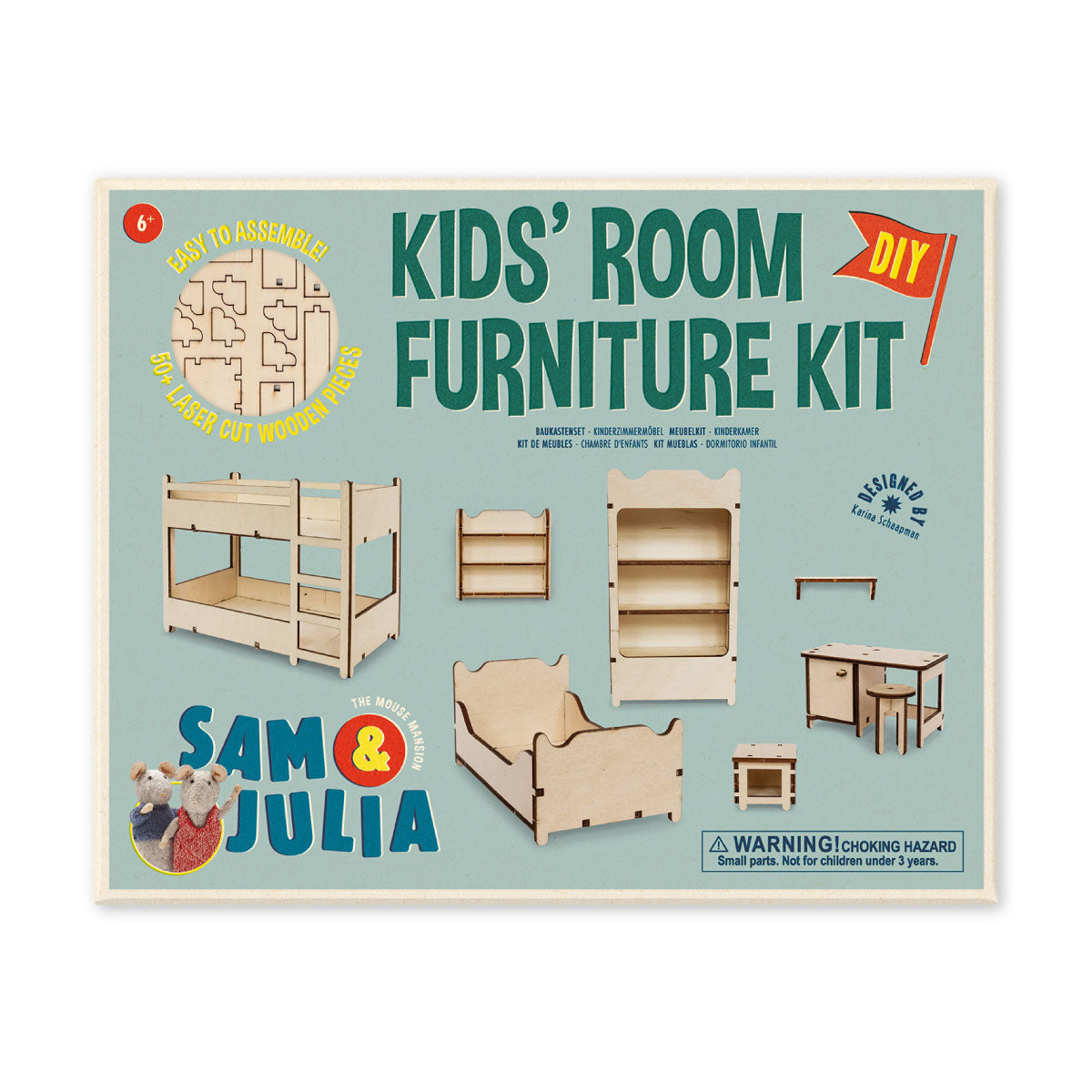 Sam & Julia Kids’ Bedroom DIY Furniture Kit 1:12 Scale