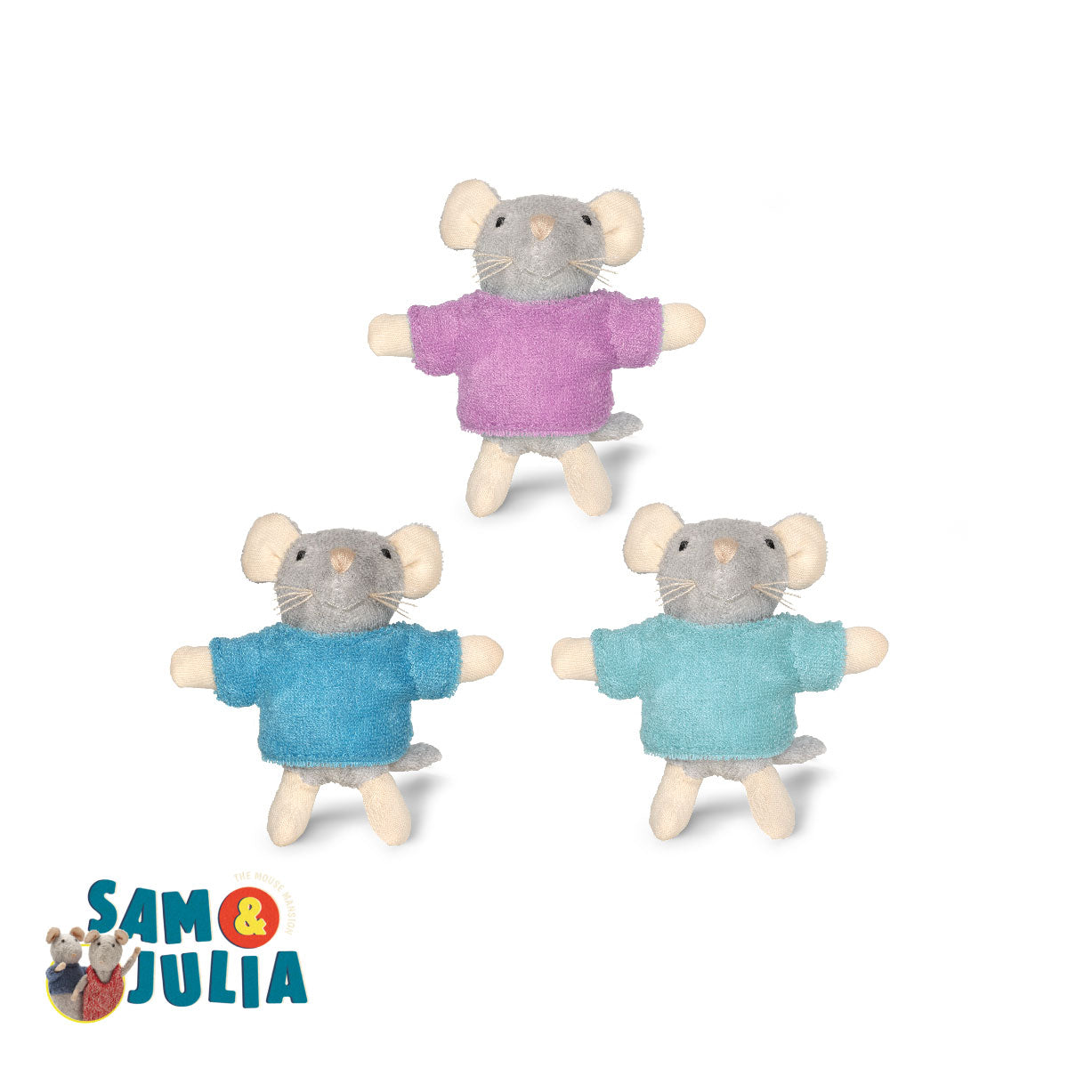 Sam & Julia Mouse Mansion Triplets Plush Mice