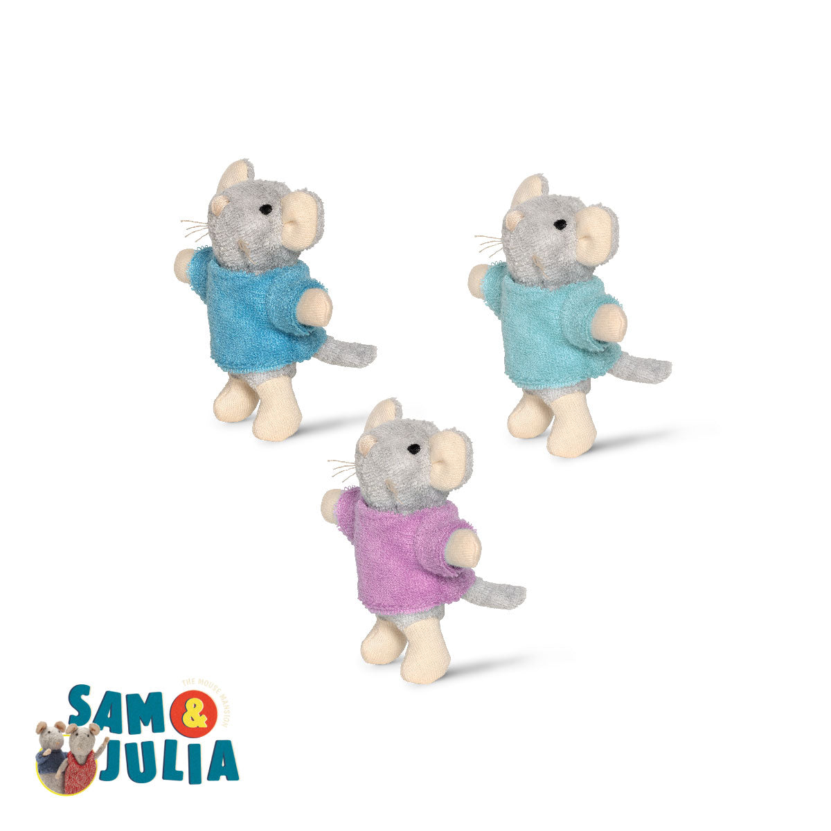 Sam & Julia Mouse Mansion Triplets Plush Mice