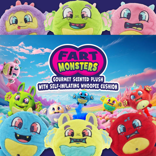 Fart Monsters Gourmet Scented Plush with Whoopee Cushion inside!
