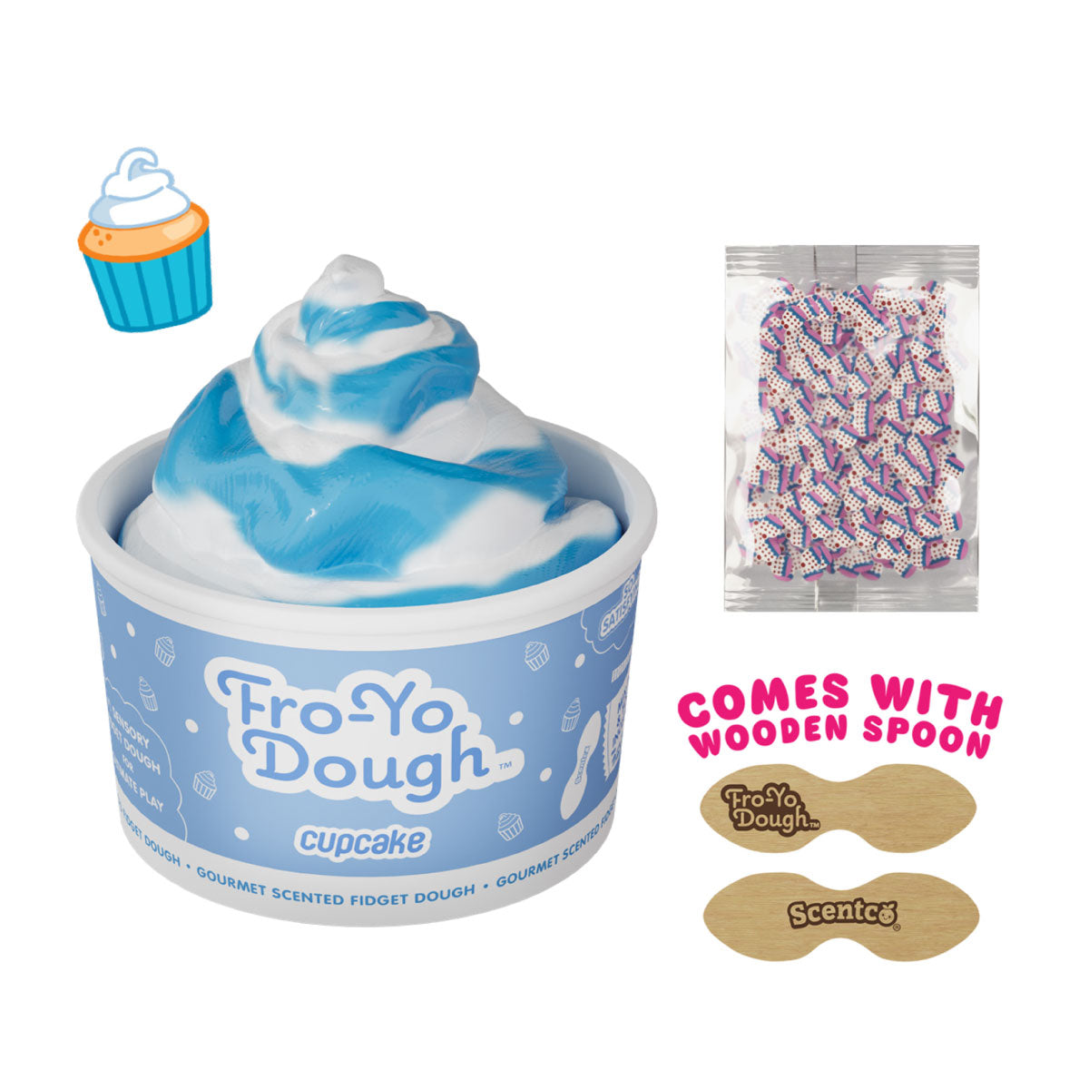 Scentco Fro-Yo Cupcake Gourmet Scented Fidget Dough with Mix-Ins