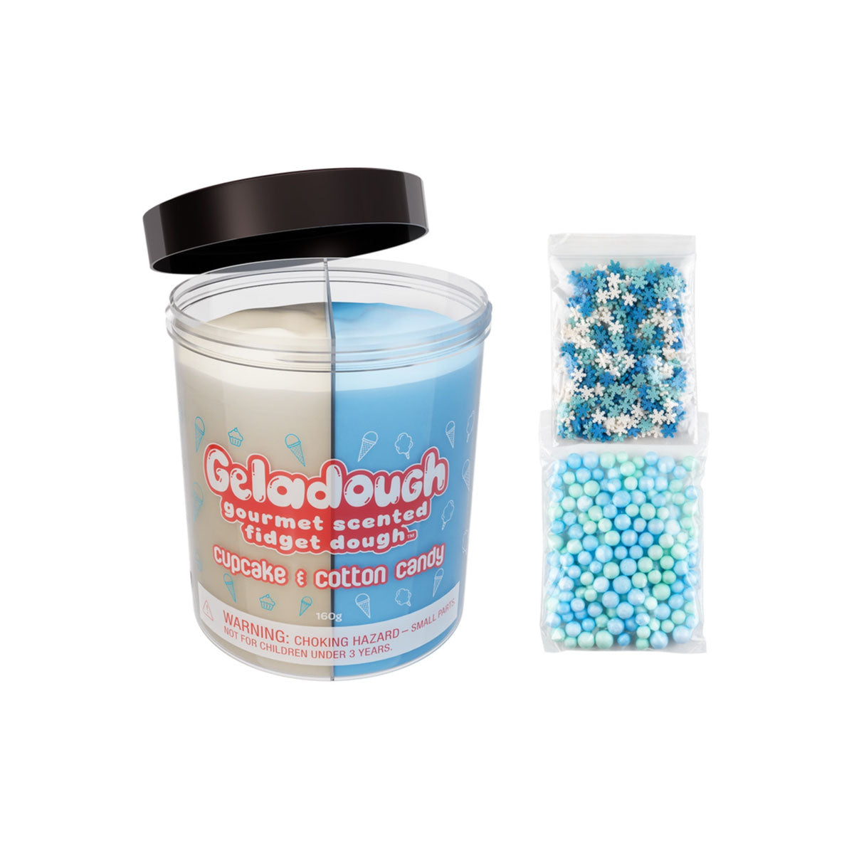 Geladough Gourmet Scented Fidget Dough Cupcake and Cotton Candy
