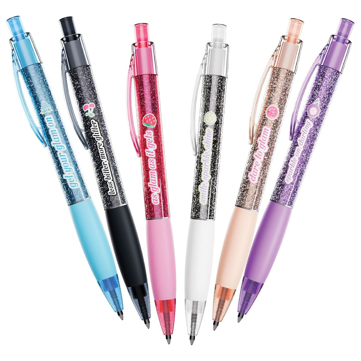 Scentco Black Glitter Gel Pens with Patented Scented Grips