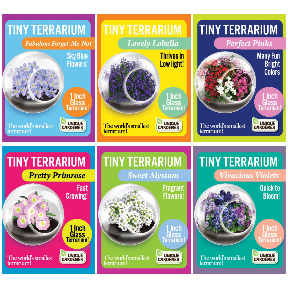 Unique Gardener Tiny Terrarium - Flowers