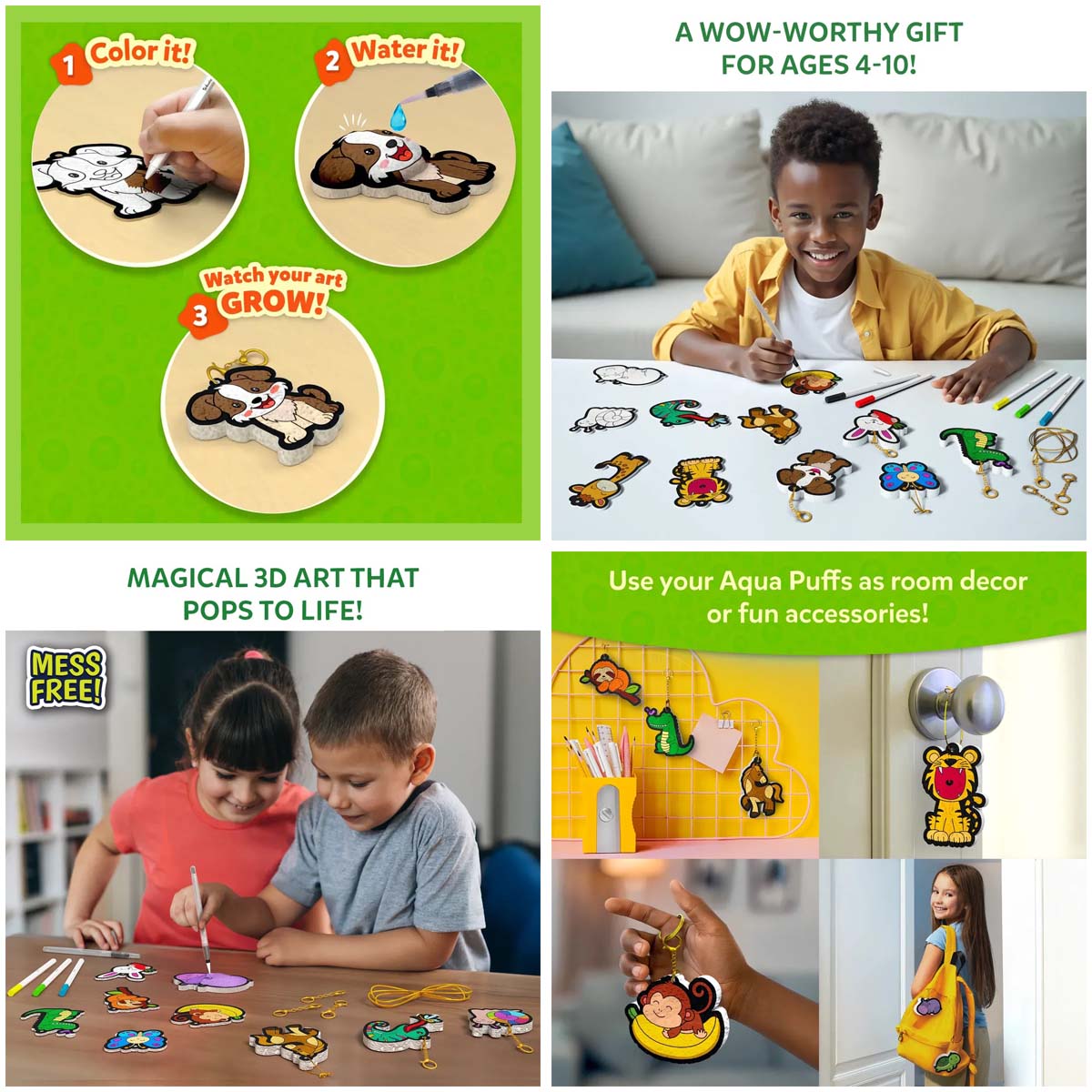 Skillmatics Aqua Puffs 3D Art Animal Friends
