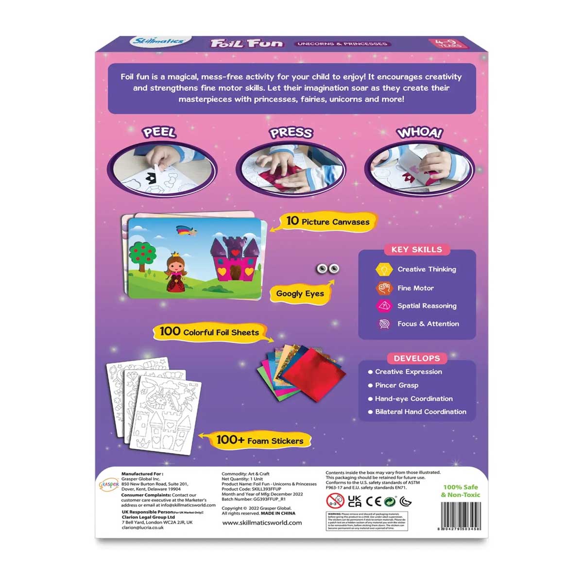 Skillmatics Peel & Press Foil Fun Art Kit - Unicorns & Princesses