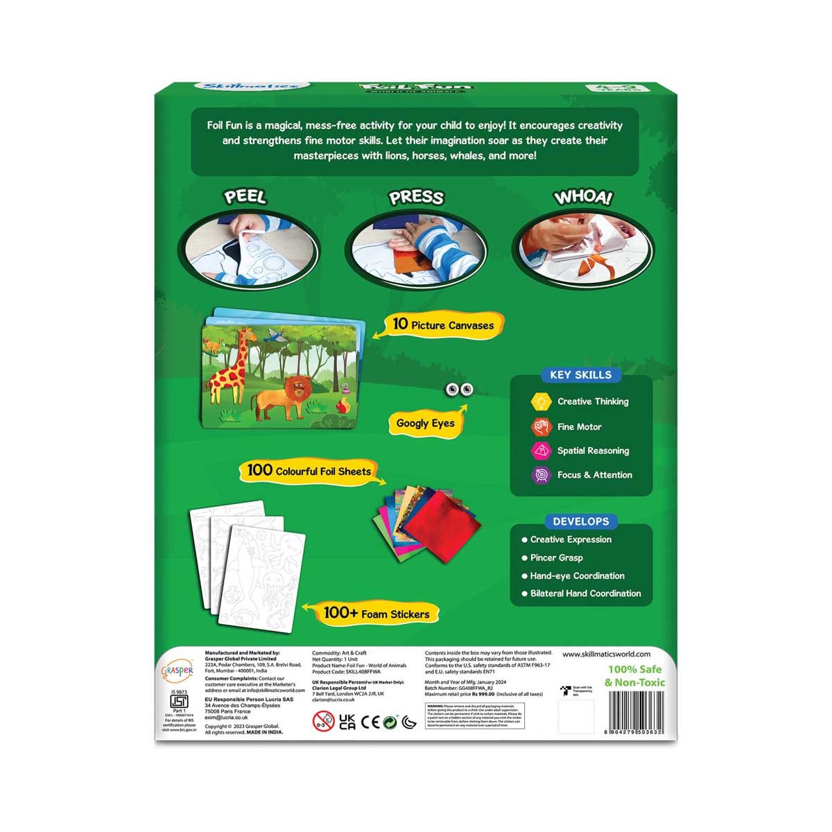 Skillmatics - Peel & Press Foil Fun Art Kit - World of Animals