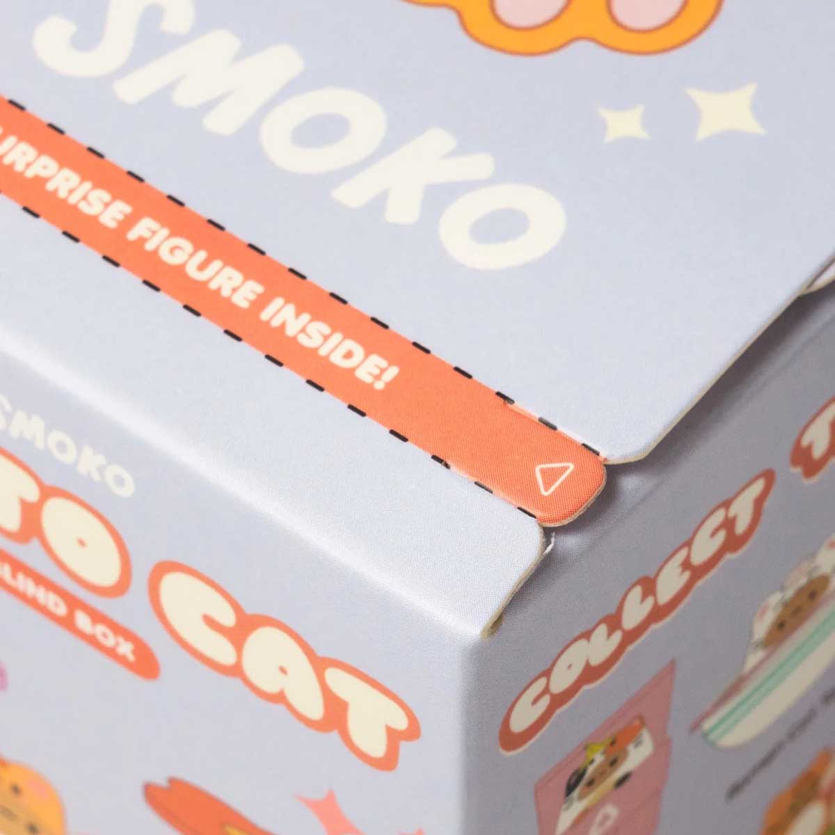 Closeup of Smoko Tayto Potato Cats Blind Box pull tab