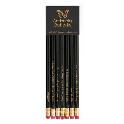 Antisocial Butterfly Pencil Set