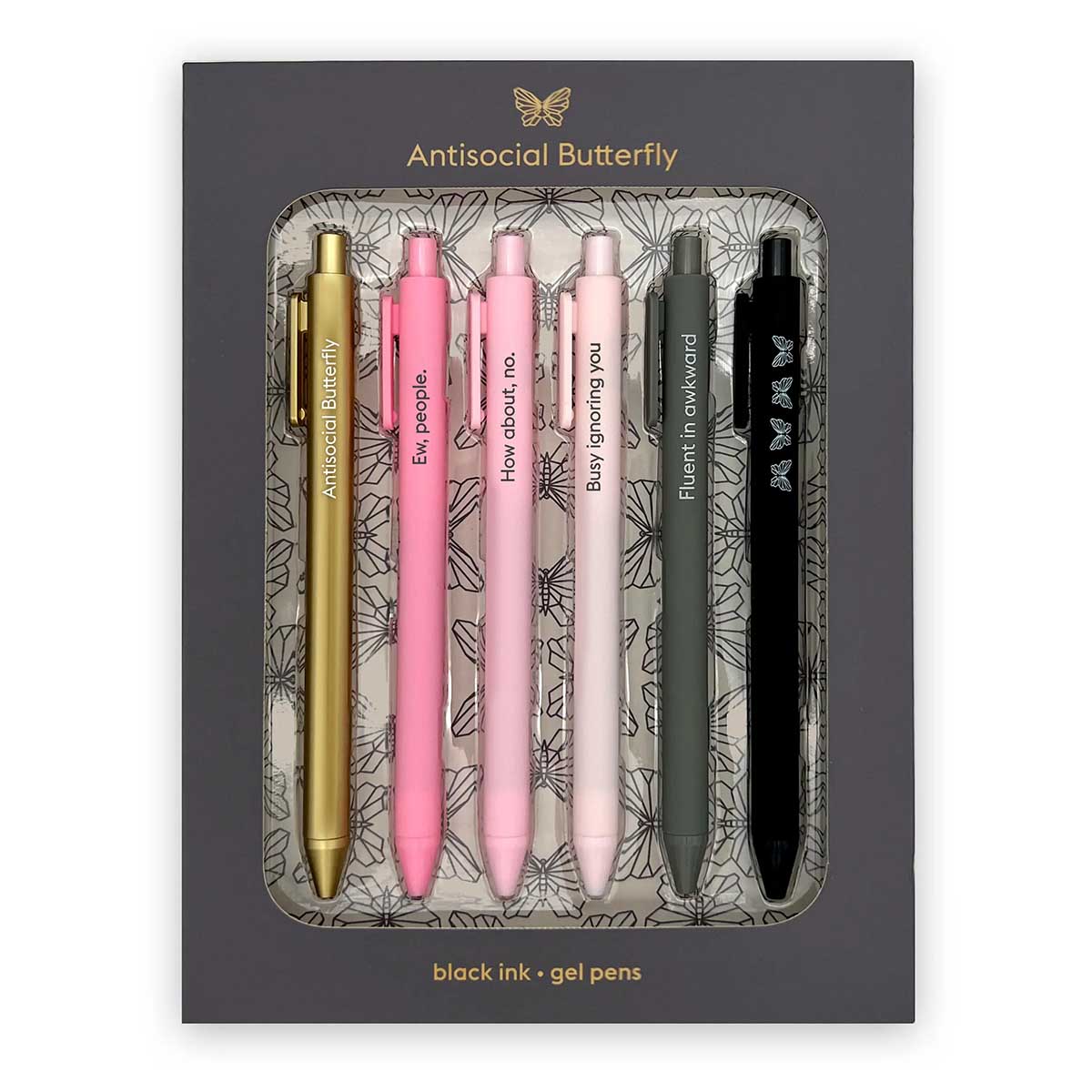 Antisocial Butterfly Pen Set