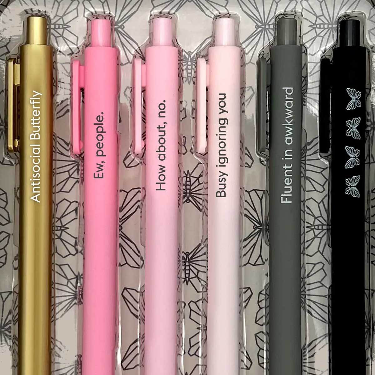 Antisocial Butterfly Pen Set