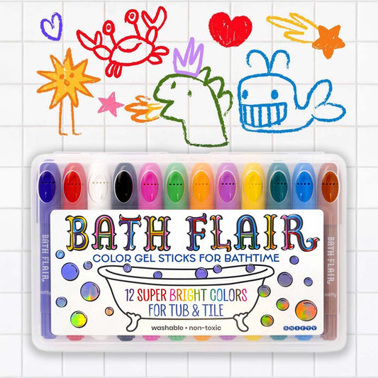 Bath Flair Color Gel Sticks for Bathtime - Set of 12 from Snifty