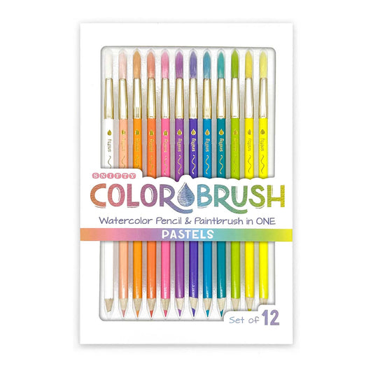 Color Brush Watercolor Pencil & Paintbrush in One - Pastels - Set of 12