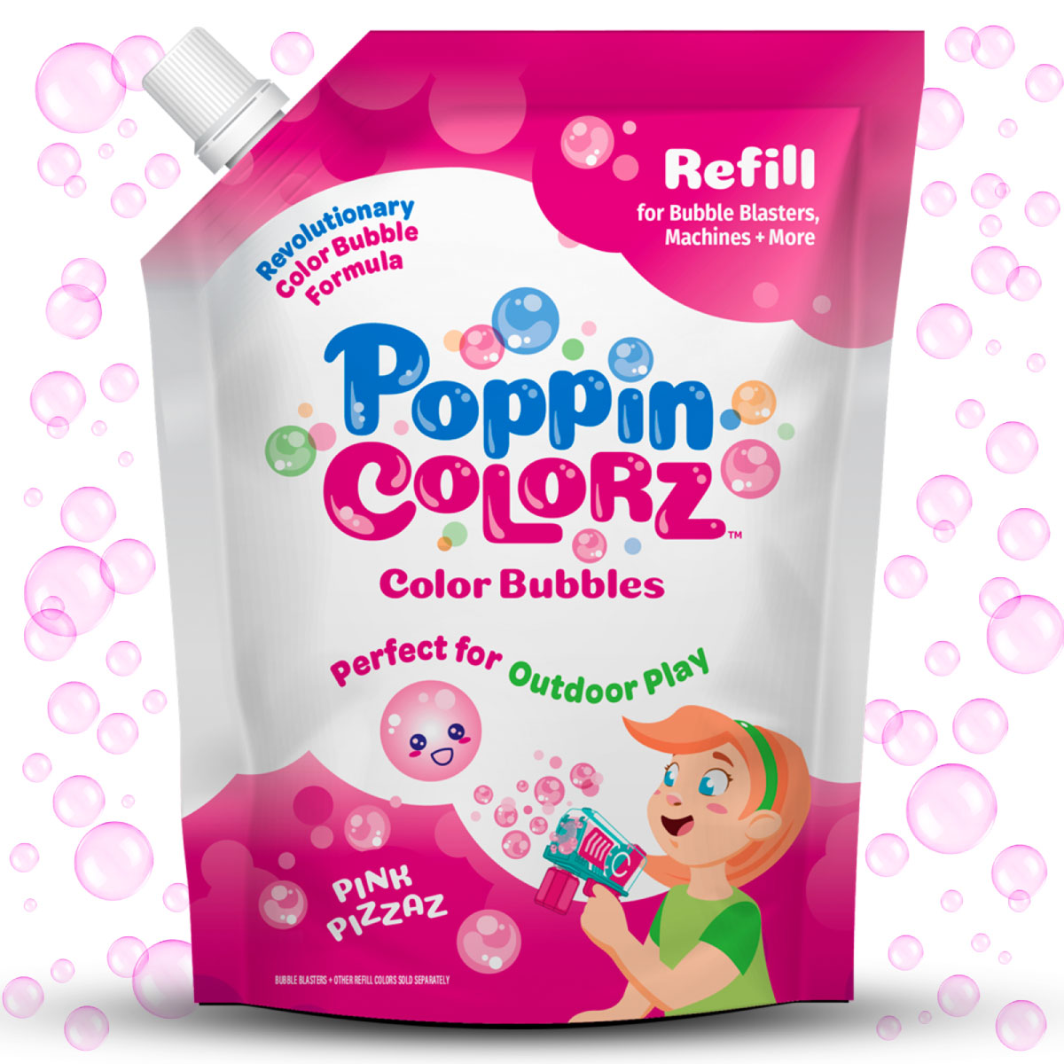 South Beach Bubbles PoppinColorz Color Bubbles 14oz Refill Pouch Pink Pizzaz