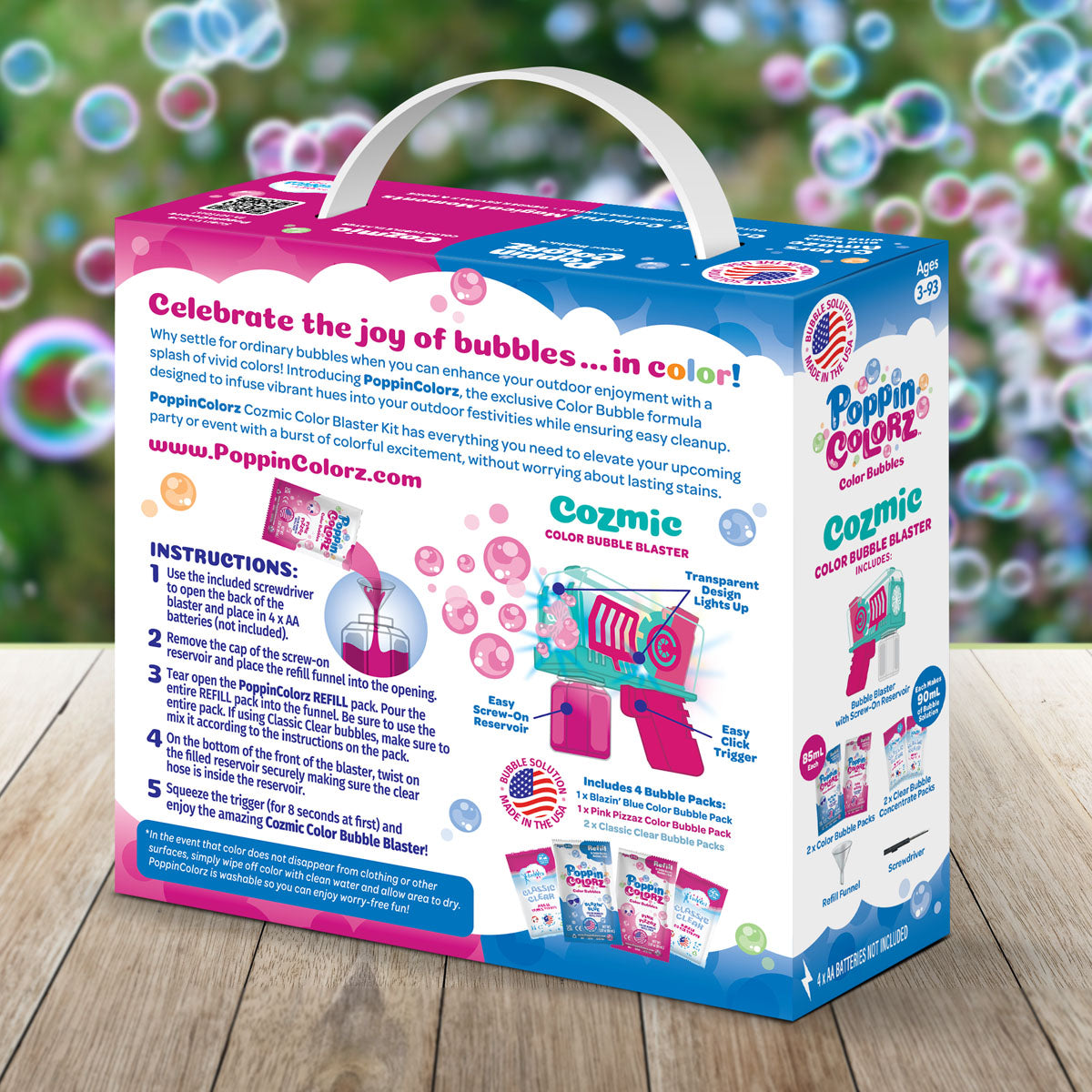 South Beach Bubbles PoppinColorz Cozmic Bubble Blaster