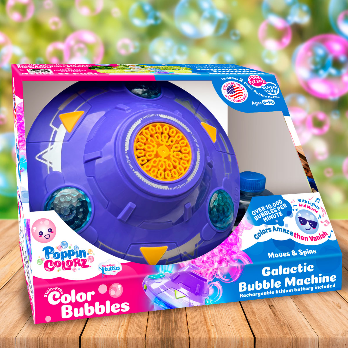 South Beach Bubbles PoppinColorz Galactic Color Bubble Machine