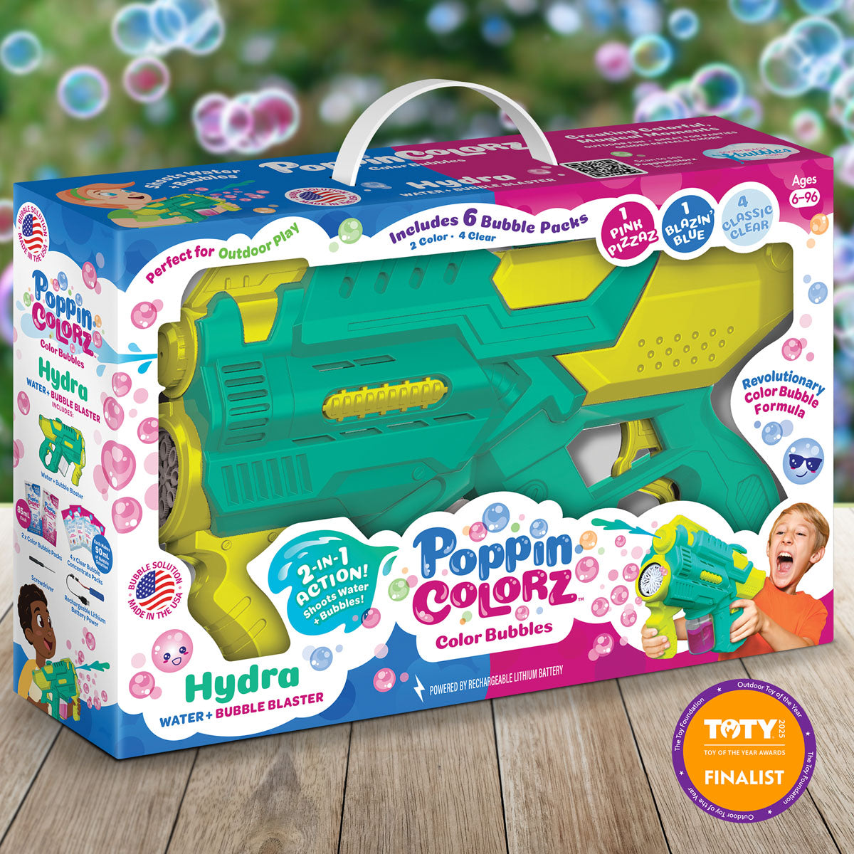 South Beach Bubbles PoppinColorz Hydra 2-in-1 Water and Bubble Blaster