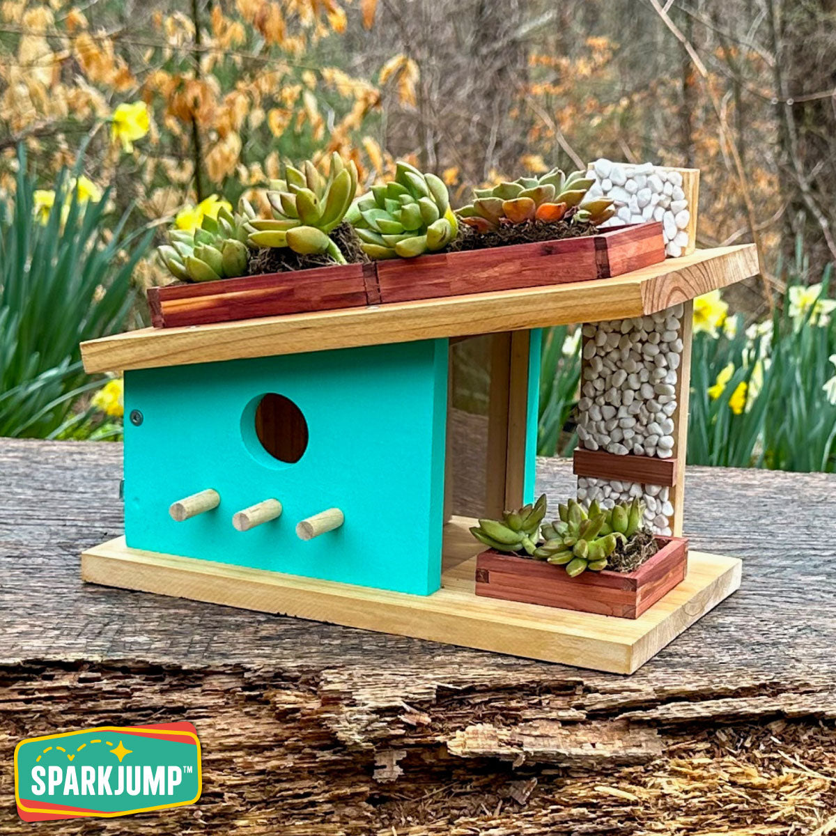 SparkJump Modern Birdhouse Woodworking Kit