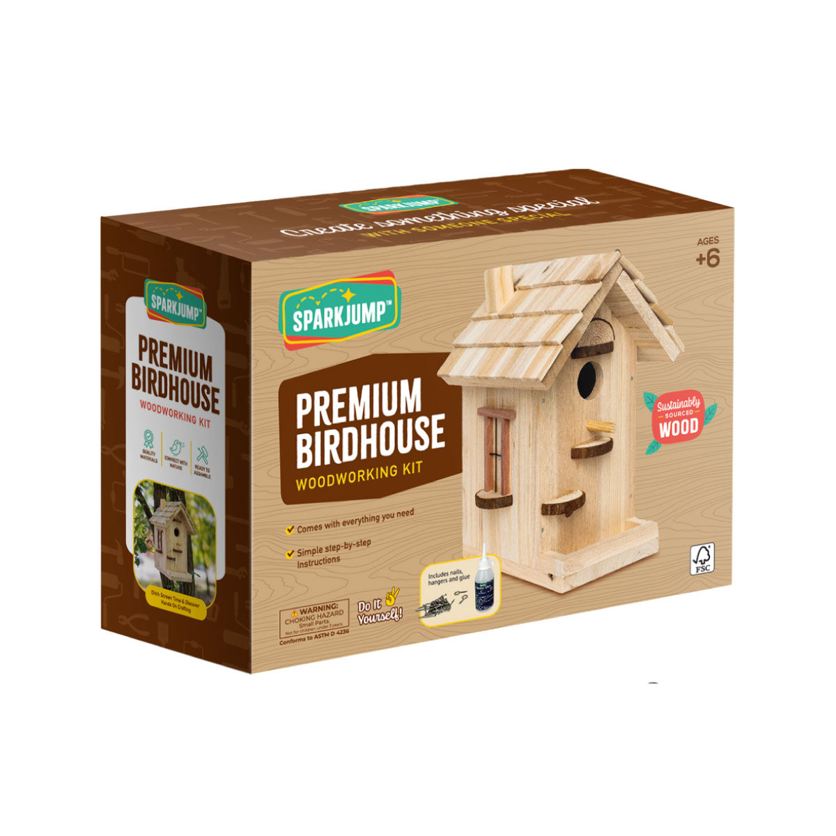 SparkJump Premium Birdhouse Woodworking Kit