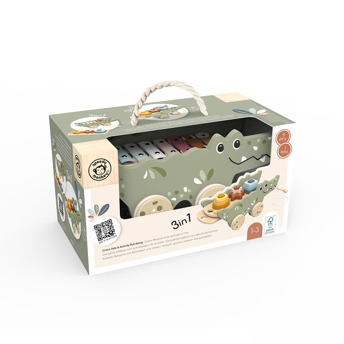 Speedy Monkey Crocodile Xylophone Activity Pull Toy