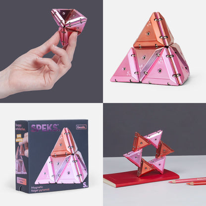 Speks Geode Chrome Stellar Pyramid Magnetic Fidget