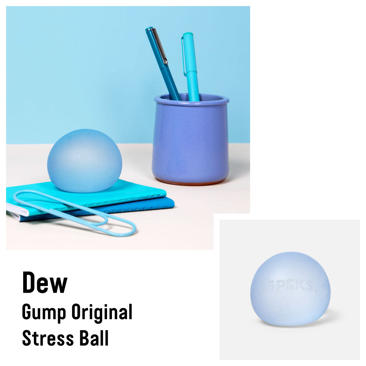 Speks Original Gump Stress Balls in Dew Light Blue