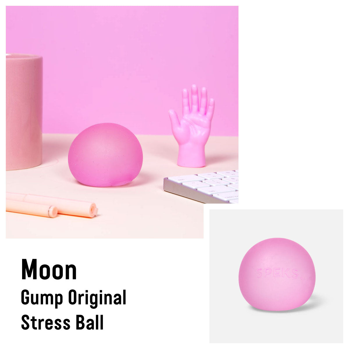 Speks Original Gump Stress Balls in Moon Light Pink