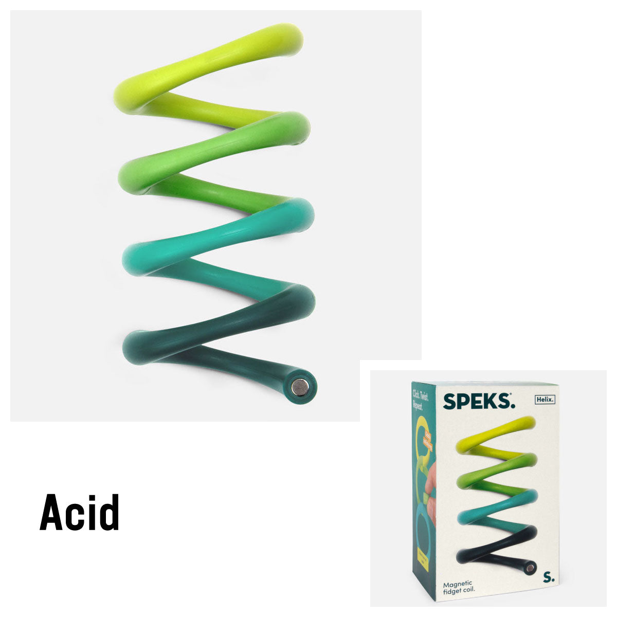 Speks Helix Magnetic Fidget Coil 8 Piece in Acid Green