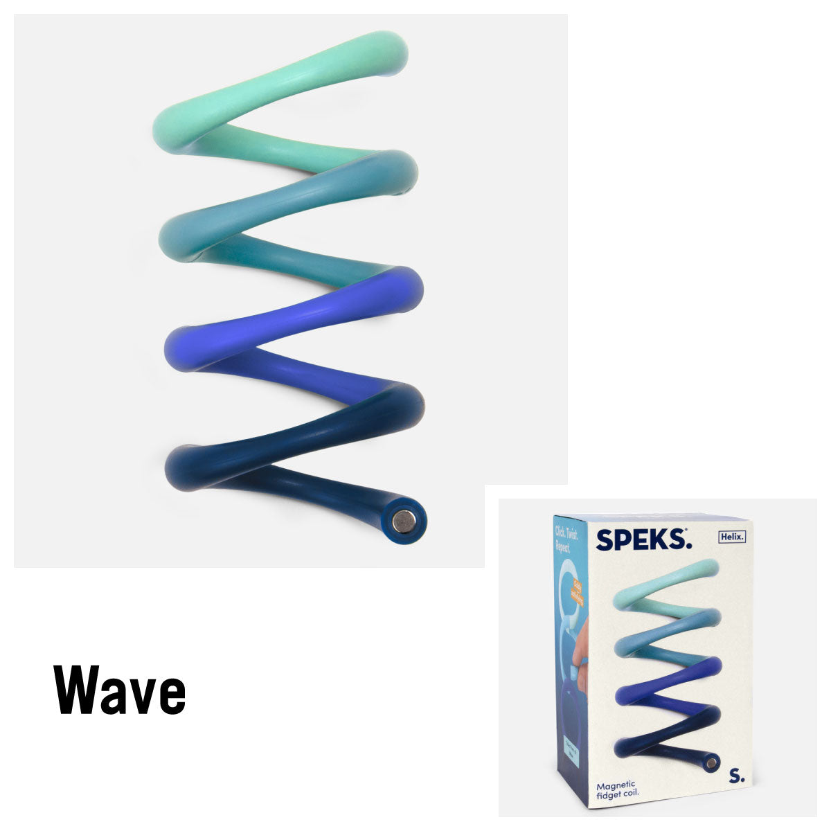 Speks Helix Magnetic Fidget Coil 8 Piece in Wave Blue