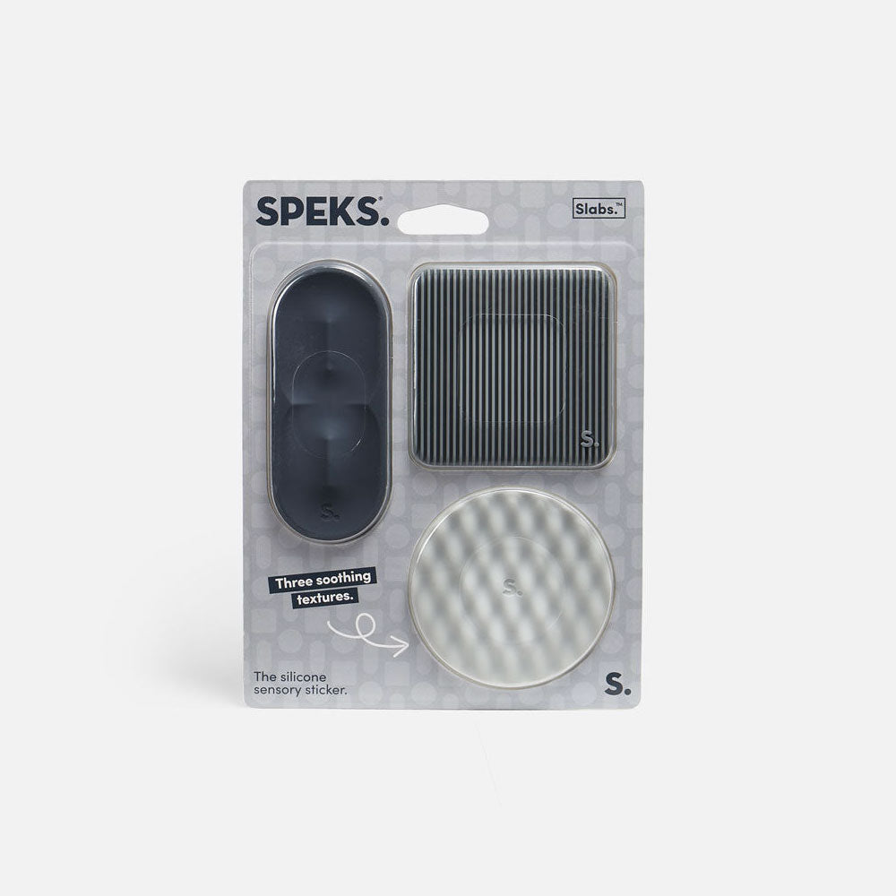 Speks Slabs Silicone Sensory Sticker - 3 pack - Gray