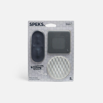 Speks Slabs Silicone Sensory Sticker - 3 pack - Gray