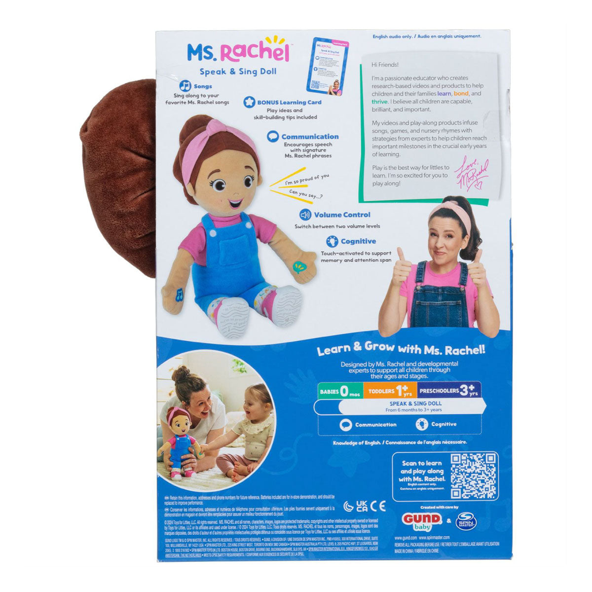 Spin Master Baby Gund Ms Rachel Official Speak & Sing Doll