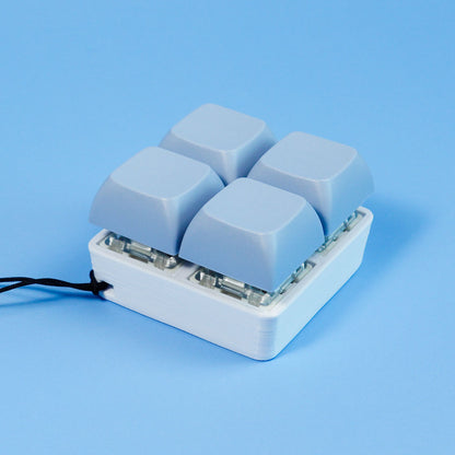 Strudel3D Light Blue 4 Key Keyboard Fidget Square