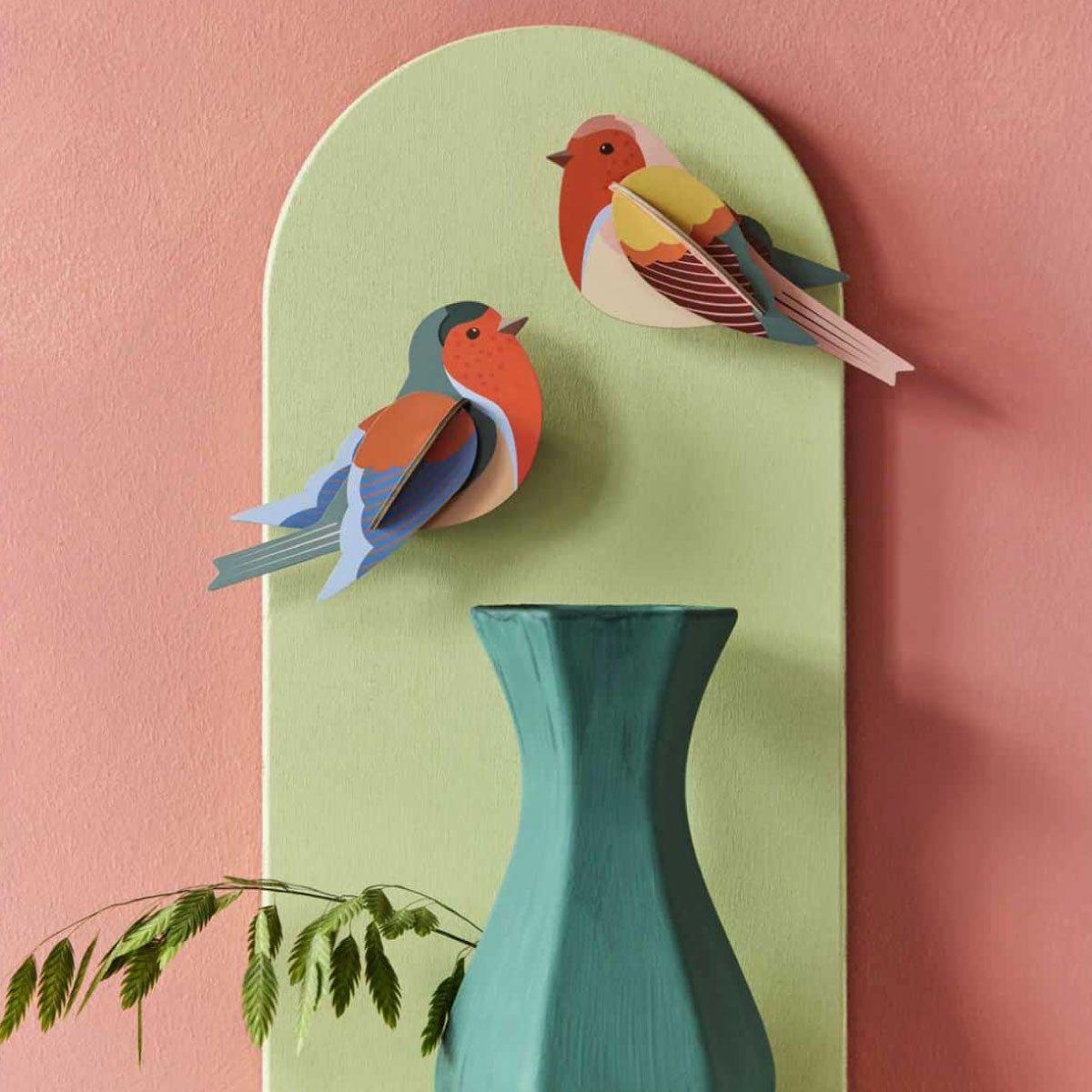 Studio Roof Garden Robins Pair Wall Art
