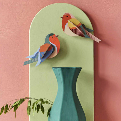 Studio Roof Garden Robins Pair Wall Art
